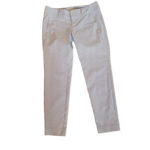 G.H. Bass & Co. Womens Casual Fit Pants Pinstripes Blue White Size 4